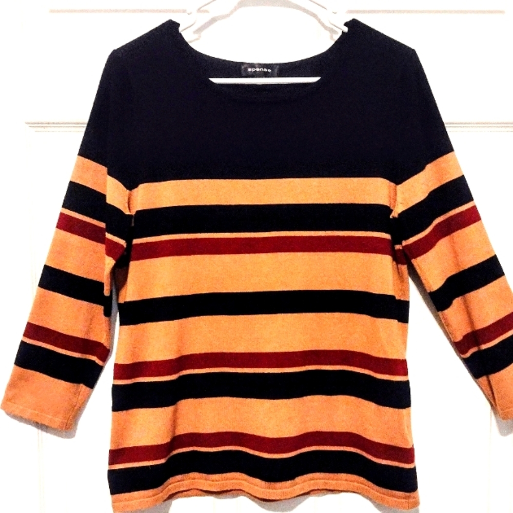 Spense Long Sleeve Striped Sweater Sz. L